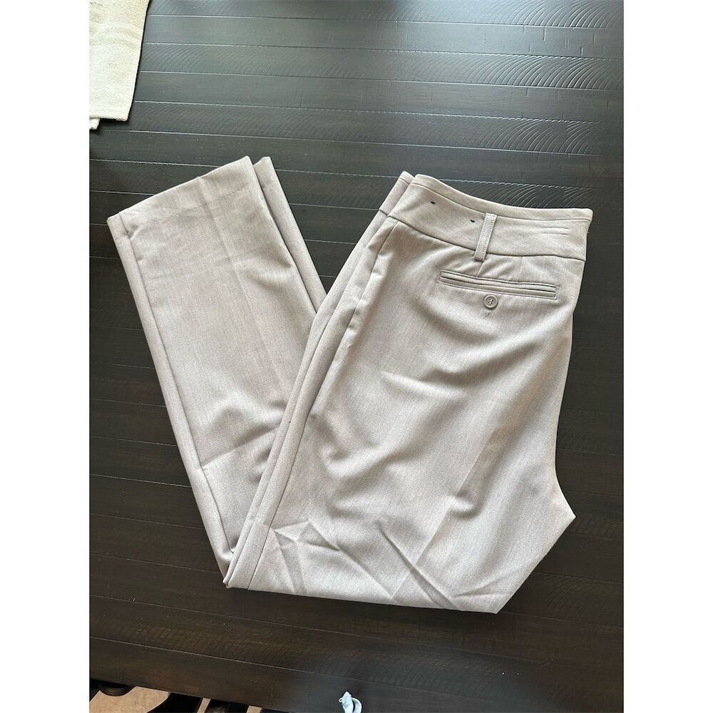 Beige Dress Pants Size 12 Workwear Solid Front Zipper- Worthington - Picture 2 of 6